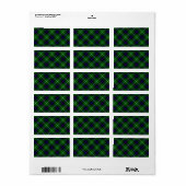 MacDonald tartan groene blauwe vleid Etiket (Full Sheet)