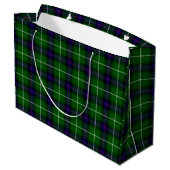 MacDonald tartan groene blauwe vleid Groot Cadeauzakje (Achterkant Gekanteld)