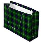 MacDonald tartan groene blauwe vleid Groot Cadeauzakje (Voorkant Gekanteld)