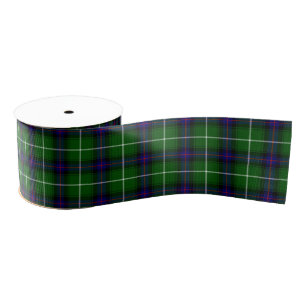 MacDonald tartan groene blauwe vleid Grosgrain Lint