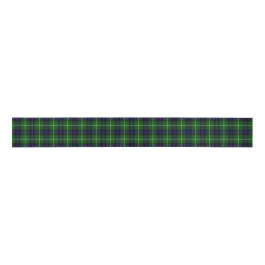 MacDonald tartan groene blauwe vleid Grosgrain Lint (Voorkant)