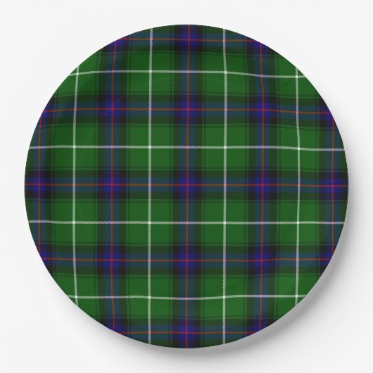 MacDonald tartan groene blauwe vleid Papieren Bordje (Voorkant)