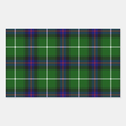 MacDonald tartan groene blauwe vleid Rechthoekige Sticker (Voorkant)