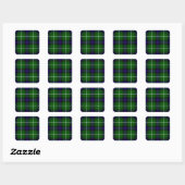 MacDonald tartan groene blauwe vleid Vierkante Sticker (Vel)