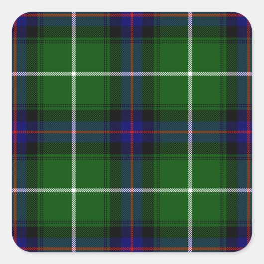 MacDonald tartan groene blauwe vleid Vierkante Sticker (Voorkant)