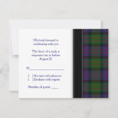 MacDonald Tartan Keltische Huwelijksreactiekaart RSVP Kaartje (Achterkant)