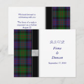 MacDonald Tartan Keltische Huwelijksreactiekaart RSVP Kaartje (Voorkant / Achterkant)