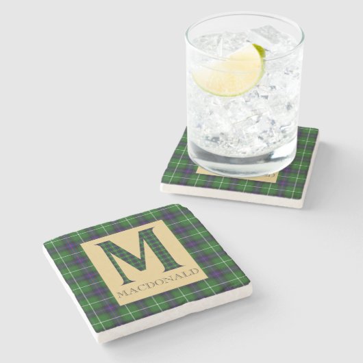 MacDonald Tartan Monogram M Stenen Onderzetter (Zijkant)