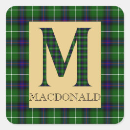 MacDonald Tartan Monogram M Vierkante Sticker