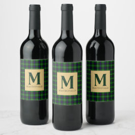 MacDonald Tartan Monogram M Wijn Etiket