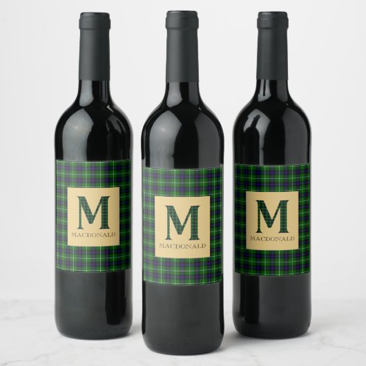MacDonald Tartan Monogram M Wijn Etiket (Flessen)