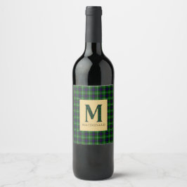 MacDonald Tartan Monogram M Wijn Etiket