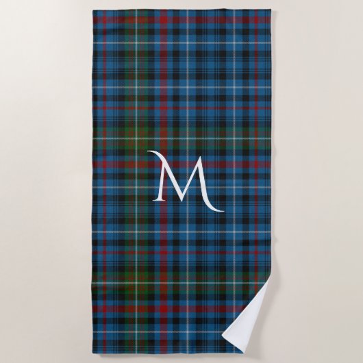 MacDonald Tartan Pset Monogrammed Beach Towel Strandlaken (Voorkant)