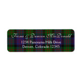 MacDonald Tartan Retouradreslabel Etiket (Voorkant)