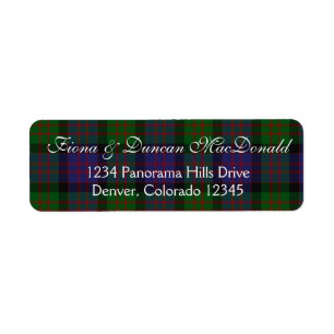MacDonald Tartan Retouradreslabel Etiket