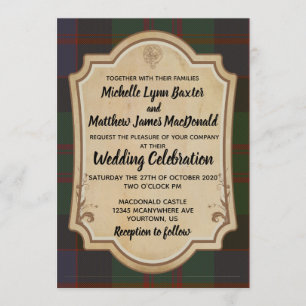 MacDonald Tartan Wedding Invitation Kaart