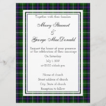 MacDonald van de eilanden Schotse bruiloft uitnodi