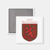 MacDonald van Glencoe Tartan Scottish Pset Magneet (Voorkant / Achterkant)