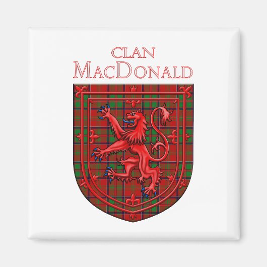 MacDonald van Glencoe Tartan Scottish Pset Magneet (Voorkant)