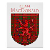 MacDonald van Glencoe Tartan Scottish Pset Perfect Poster (Voorkant)
