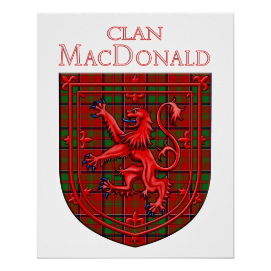 MacDonald van Glencoe Tartan Scottish Pset Perfect Poster (Voorkant)