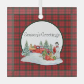 MacDonald van Isles Red Modern Scottish Tartan Glas Ornament (Voorkant)