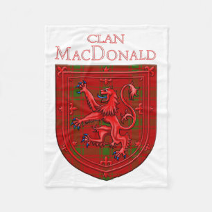 MacDonald van Sleat Tartan Scottish Play Lion Ramp Fleece Deken