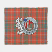 MacDougall Ancient Clan Badge Tartan Pset Fleece Deken (Voorkant (Horizontaal))