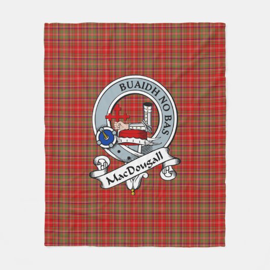 MacDougall Clan Badge Tartan Pset Fleece Deken (Voorkant)