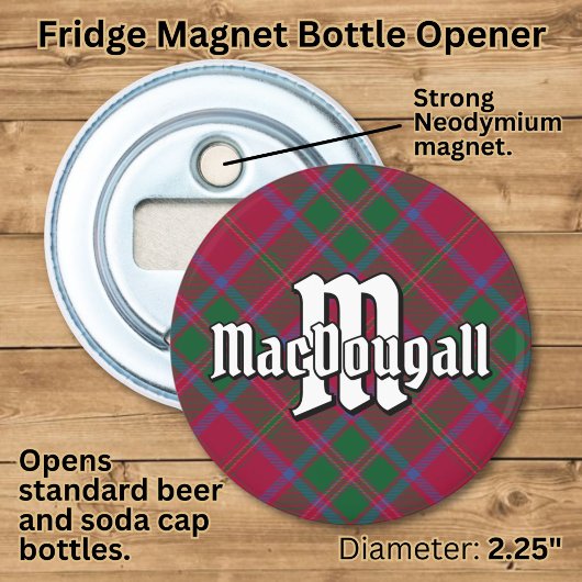 MacDougall Clan Tartan Button Flesopener
