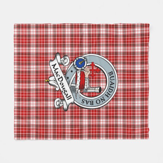 MacDougall Dress Clan Badge Tartan Pset Fleece Deken (Voorkant (Horizontaal))