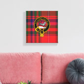 Macdougall Scottish Crest en Tartan Canvas print (Insitu (Woonkamer))
