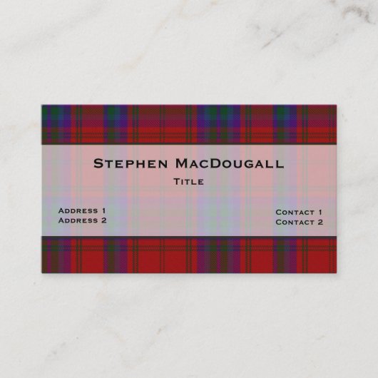 MacDougall Tartan Aangepast Visitekaartje (Voorkant)