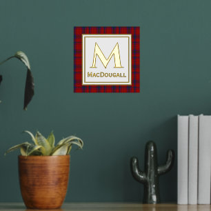 MacDougall Tartan Schotse Ruit Monogram Folie Prin Afdrukken