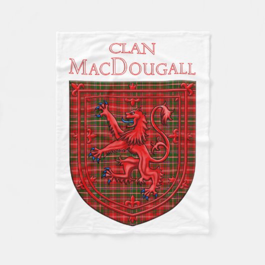 MacDougall Tartan Scottish Play Lion Rampant Fleece Deken (Voorkant)