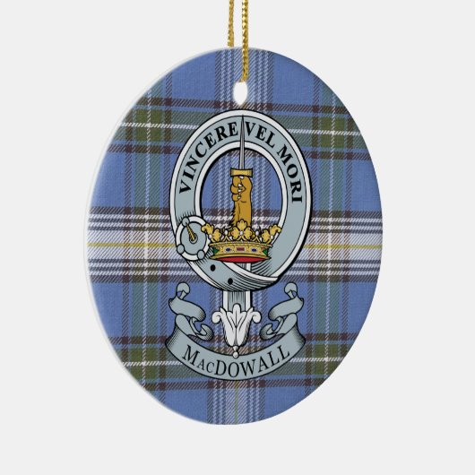 MacDowall Crest + Tartan Circle Ornament (Rechts)