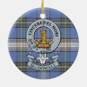 MacDowall Crest + Tartan Circle Ornament (Achterkant)