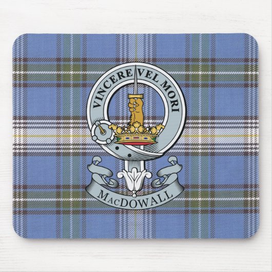 MacDowall Crest + Tartan Muismat (Voorkant)