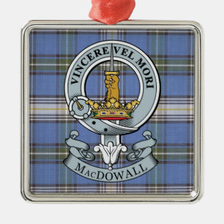 MacDowall Crest + Tartan Premium Ornament