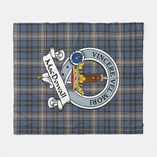 MacDowall Light Clan badge Tartan Pset Fleece Deken (Voorkant (Horizontaal))