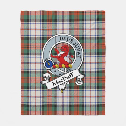 MacDuff Dress Ancient Clan Badge Tartan Pset Fleece Deken (Voorkant)