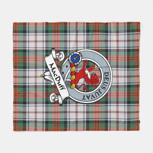 MacDuff Dress Ancient Clan Badge Tartan Pset Fleece Deken (Voorkant (Horizontaal))