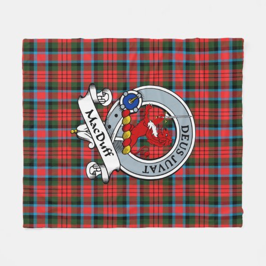 MacDuff Hunting Ancient Clan Badge Tartan Pset Fleece Deken (Voorkant (Horizontaal))