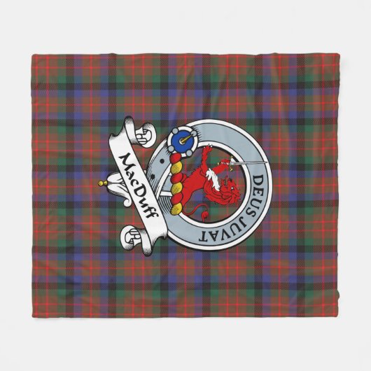 MacDuff Hunting Modern Clan Badge Tartan Pset Fleece Deken (Voorkant (Horizontaal))