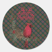 MacDuff Hunting Scottish Tartan Christmas Ronde Sticker (Voorkant)