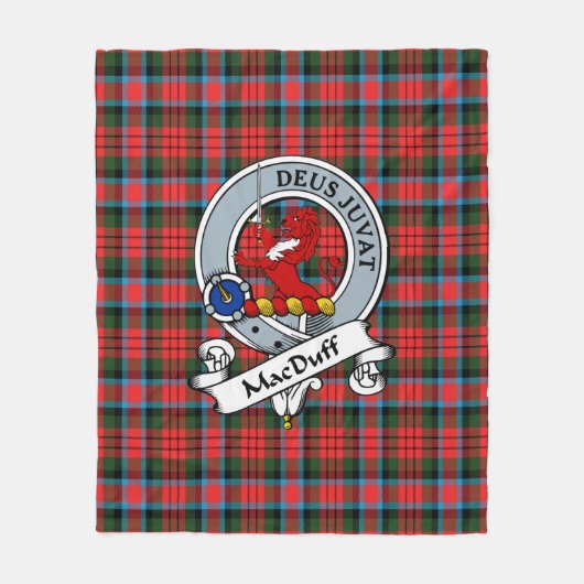 MacDuff Modern Clan Badge Tartan Pset Fleece Deken (Voorkant)