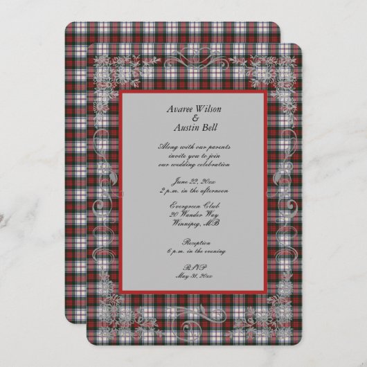 MacDuff Tartan Pset Wedding Kaart (Voorkant / Achterkant)