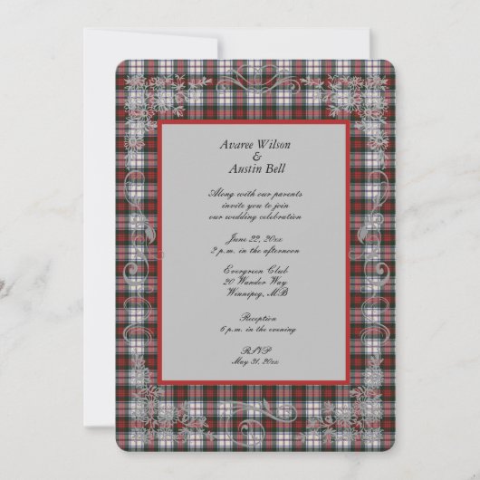 MacDuff Tartan Pset Wedding Kaart (Voorkant)