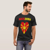 Macedonia Flag Holiday Macedonia Heart Macedonian  T-shirt (Voorkant volledig)