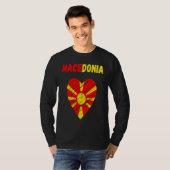 Macedonia Flag Holiday Macedonia Heart Macedonian  T-shirt (Voorkant volledig)